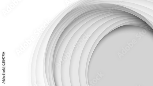Vector 3D abstract background with paper cut shapes. White carving art. Paper craft landscape with gradient fade colors. Minimalistic design layout for business presentations, flyers, posters.