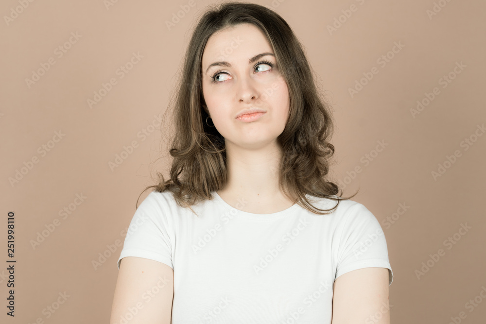Girl with emotions sad anger mad scream Girl with emotions sad anger mad scream