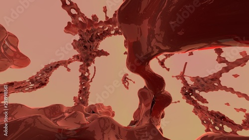 Abstract alien life form. Sci-fi Branches of space invader dna growing 3D rendering 3D illustration