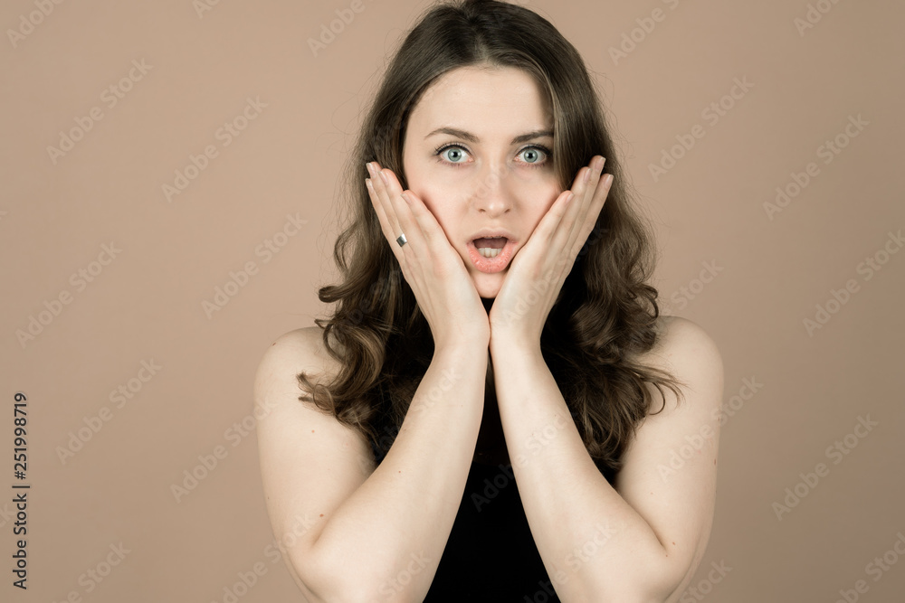 Girl with emotions sad anger mad scream Girl with emotions sad anger mad scream