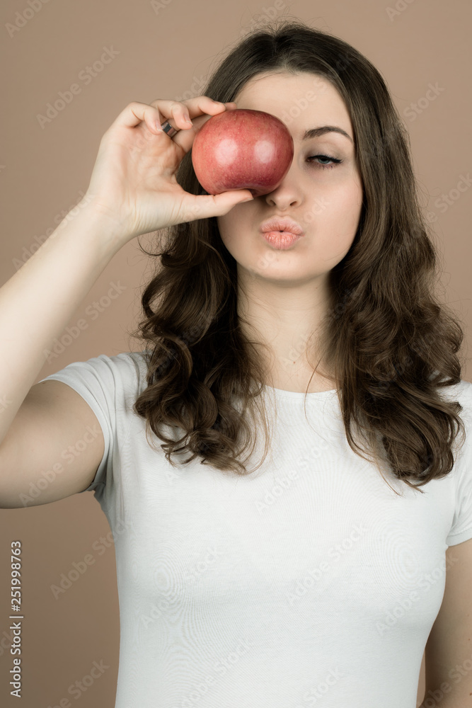 girl with an apple girl with an apple