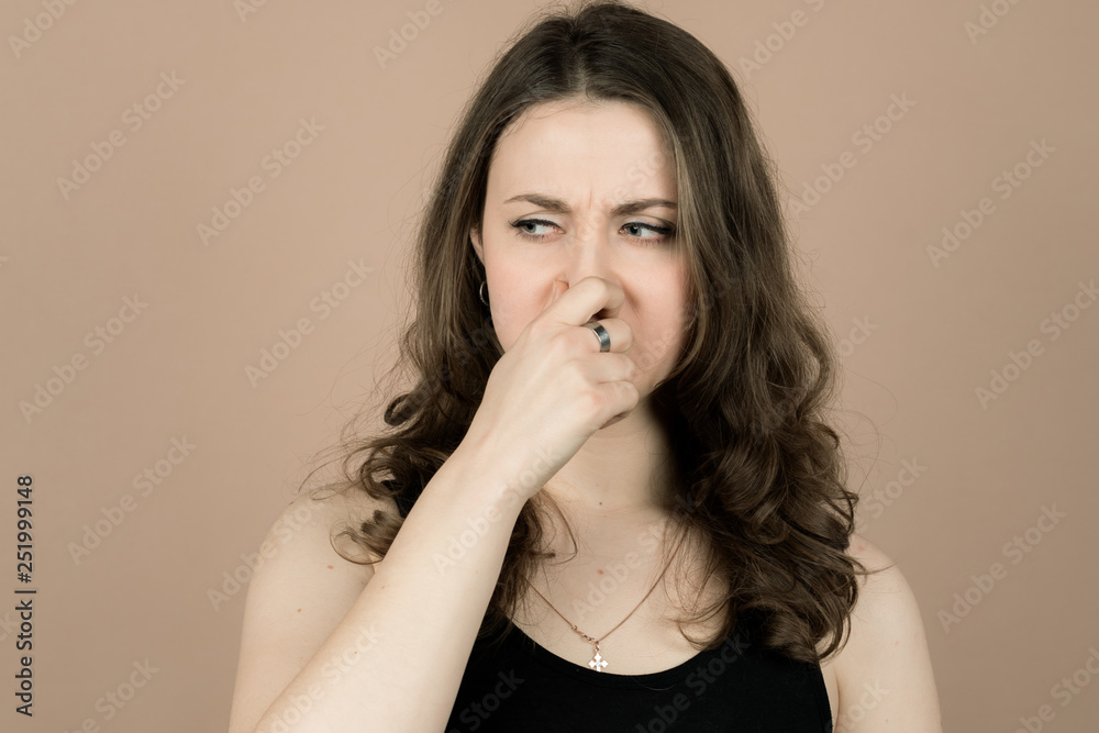 Fototapeta premium Girl with emotions sad anger mad scream