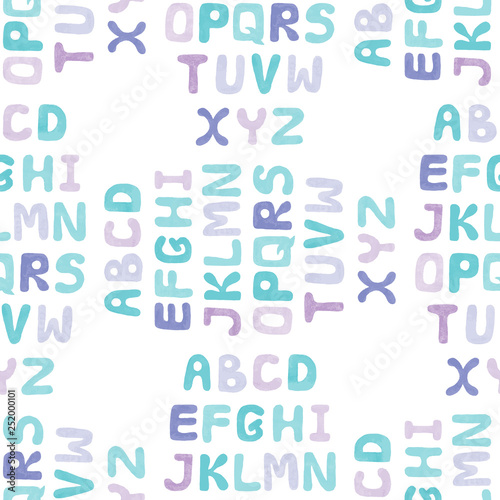 Nursery seamless pattern with Alphabet letters
