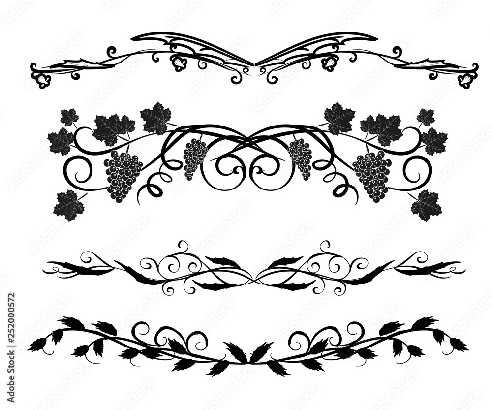 Set of decorative florish dividers, borders Set of decorative florish dividers, borders