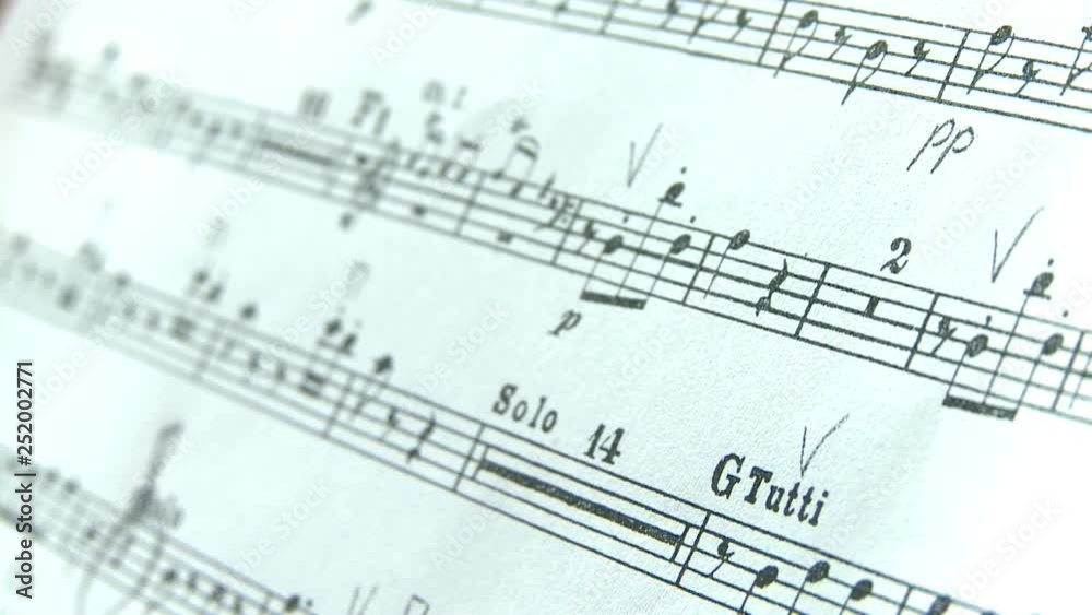 Music notes on sheet and playing music on notes Music notes on sheet and playing music on notes