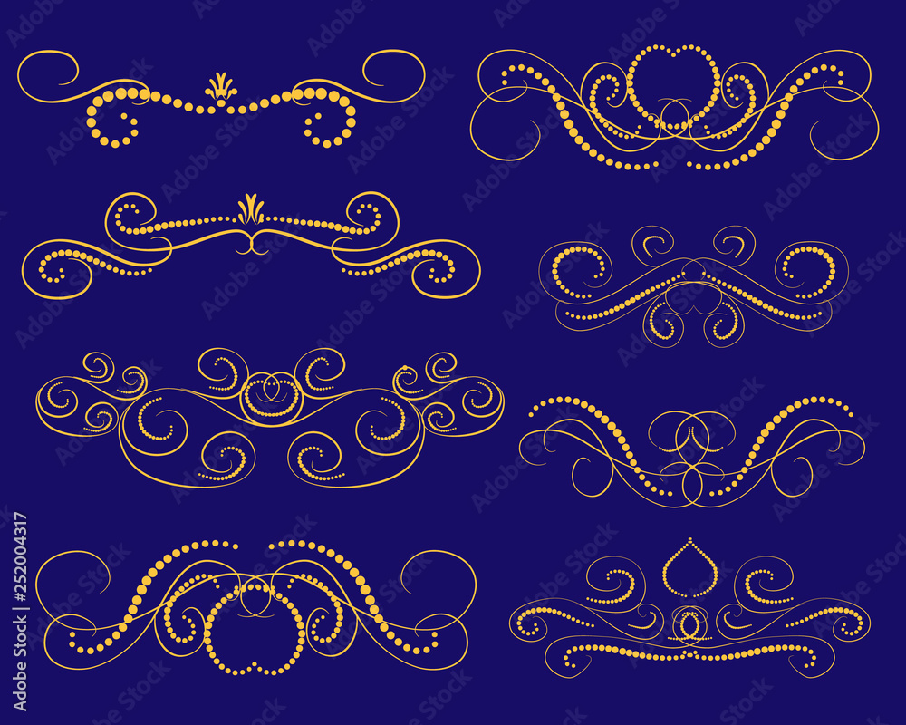 Set of decorative florish dividers, borders