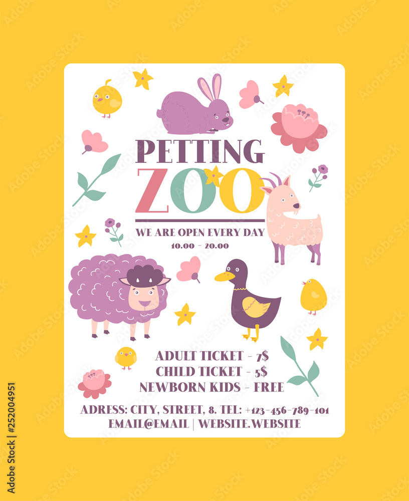 Farm animals vector domestic farming animalistic characters cow and sheep bunny duck farmer animals backdrop illustration background zoo banner