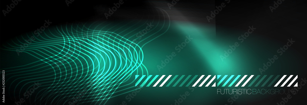 Dark neon light glowing template, abstract vector background lines Dark neon light glowing template, abstract vector background lines