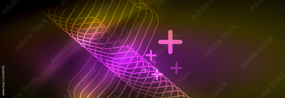 Shiny neon lights background, techno design, modern wallpaper for your project Shiny neon lights background, techno design, modern wallpaper for your project