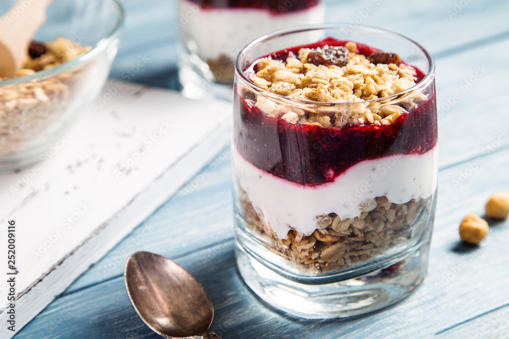 Image with granola and yogurt. Image with granola and yogurt.