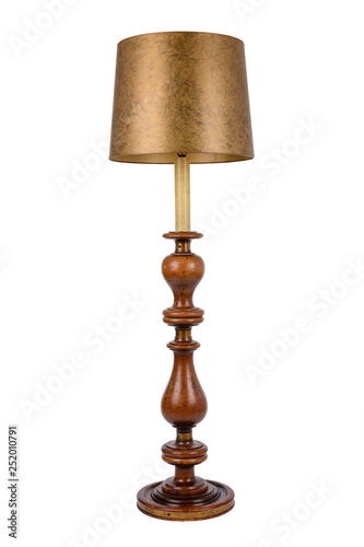 Old floor lamp isolated on white background - image