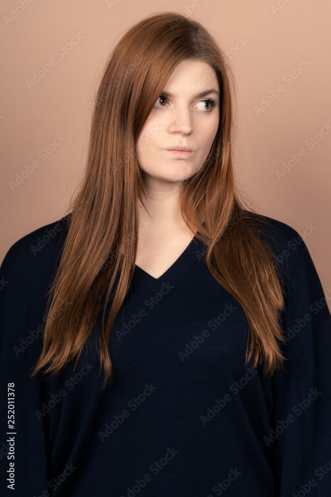 Girl with emotions sad anger mad scream Girl with emotions sad anger mad scream