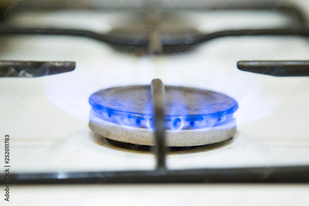 flames of gas stove