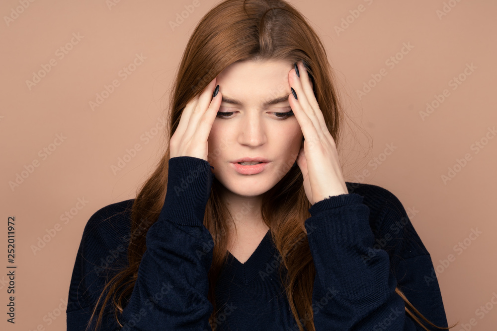 Girl with emotions sad anger mad scream Girl with emotions sad anger mad scream