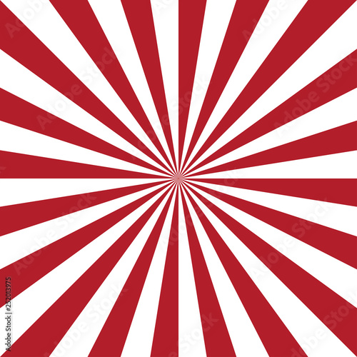 Sunburst background vector red and white stripes.