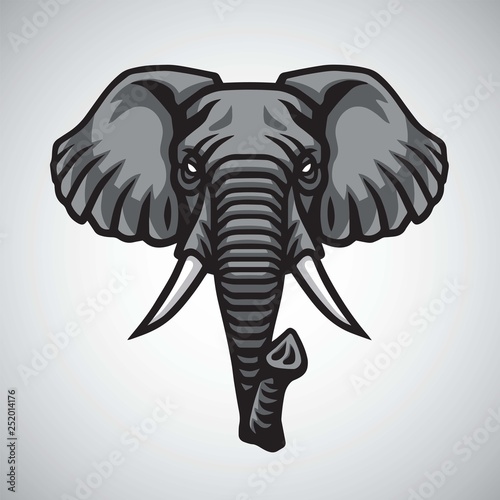 Elephant Head Logo Mascot Vector Premium Design