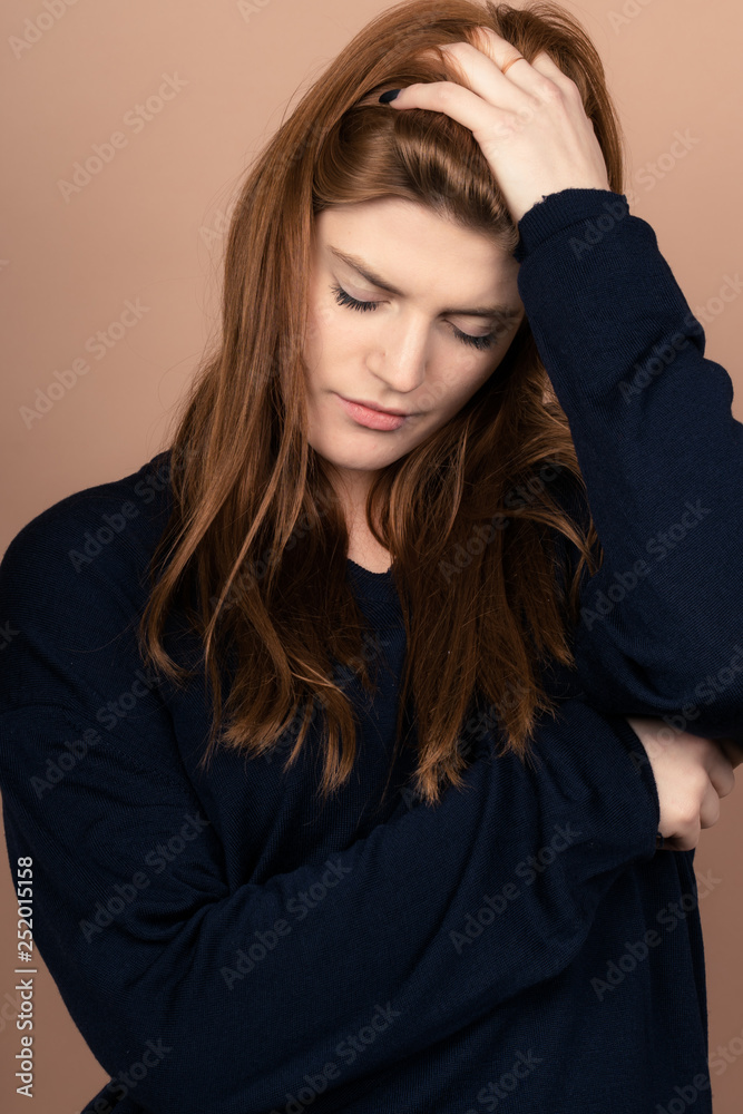 Girl with emotions sad anger mad scream Girl with emotions sad anger mad scream