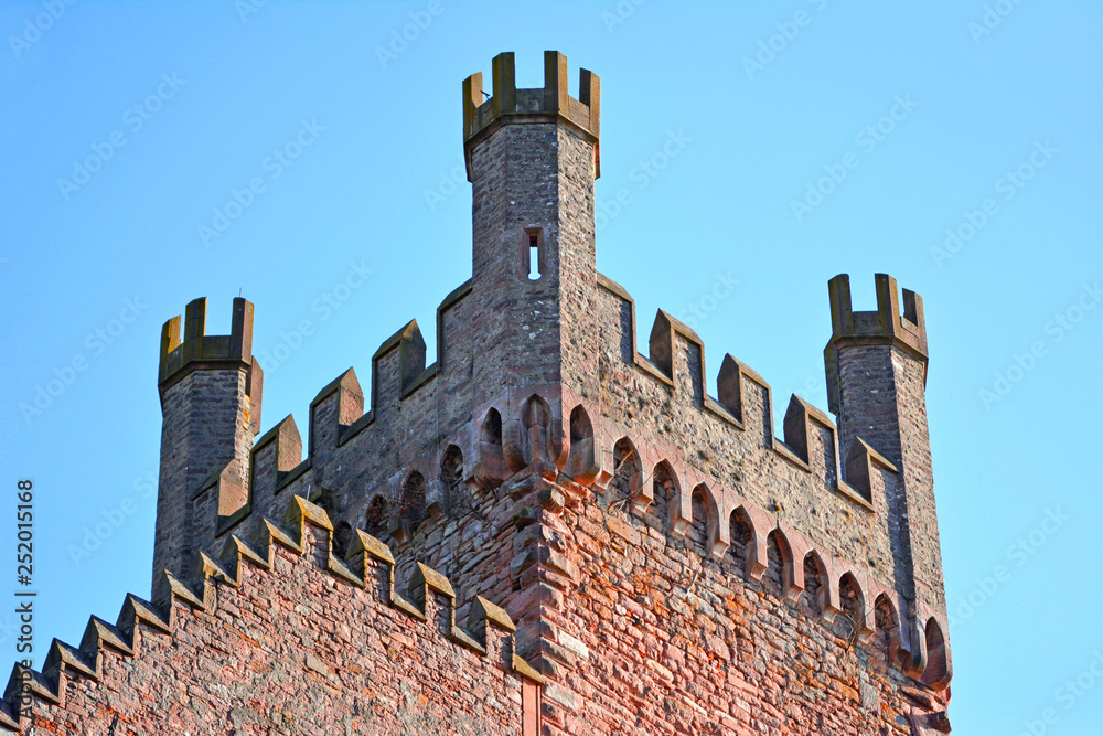 Tower of Mittelburg Castle in the city Neckargemund in the Rhein Neckar region of Baden Württemberg of Germany