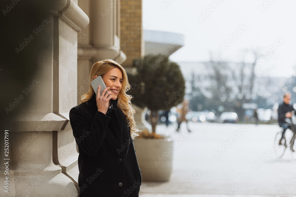 Fototapeta premium Conversation over the mobile phone