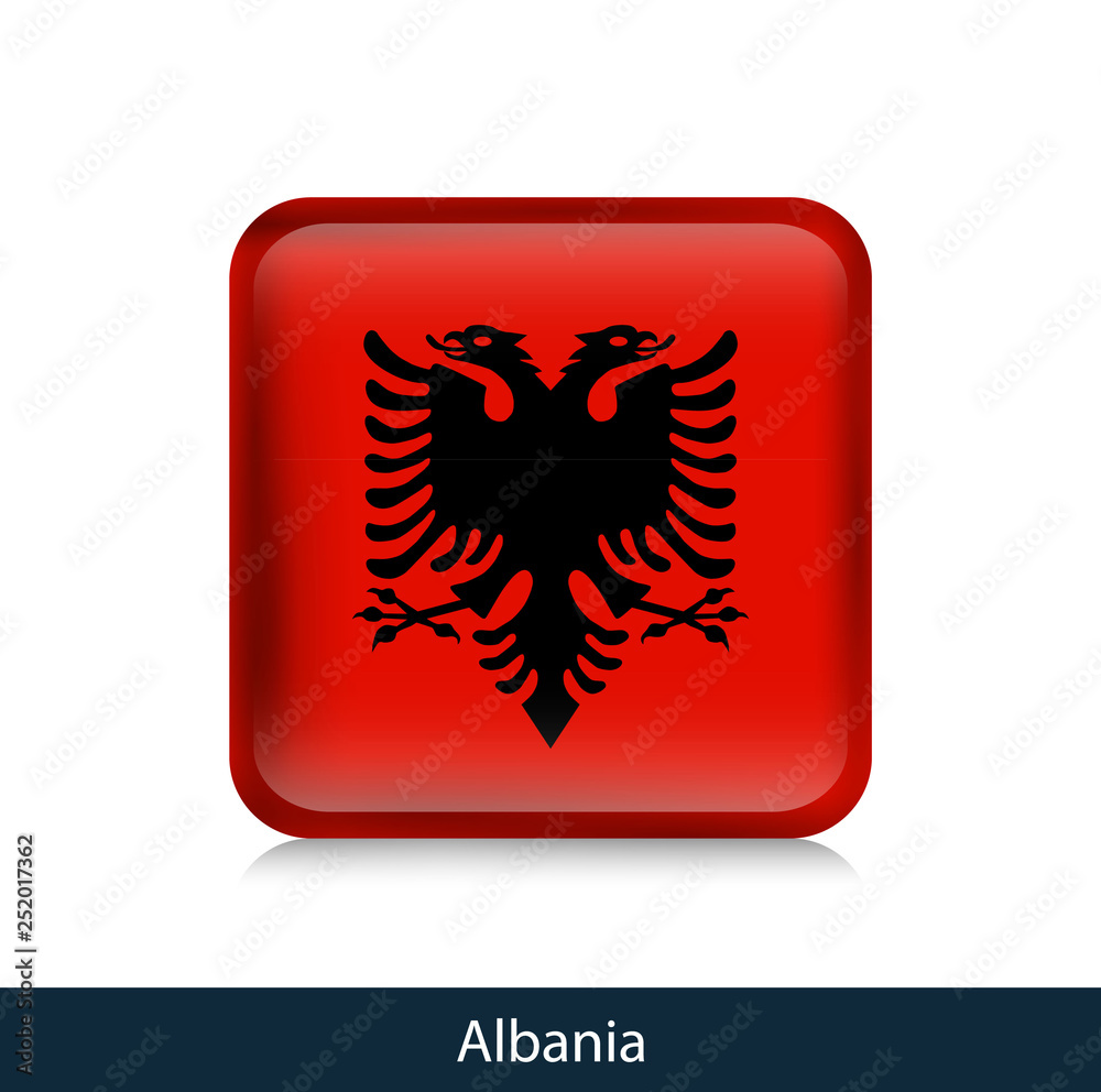 Flag of Albania - Square glossy badge Flag of Albania - Square glossy badge