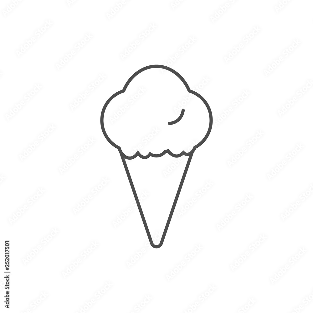 Black ice cream icon isolated on the white background Black ice cream icon isolated on the white background