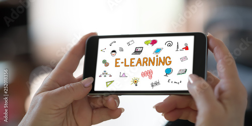 E-learning concept on a smartphone