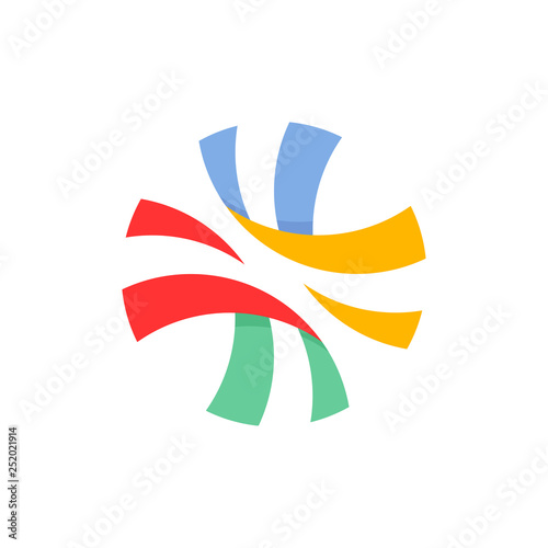 Ribbons cross plus. Medical or pharmacy vector logo mark template or icon