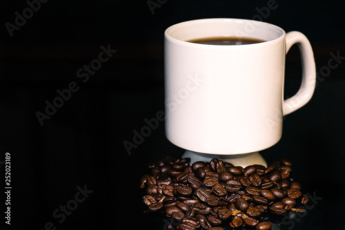 Morning Coffee Cup and Coffee Beans