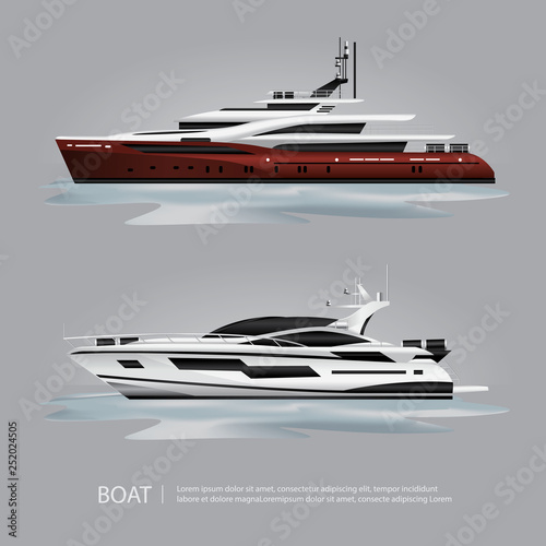 Transportation Boat Tourist Yacht to Travel Vector Illustration