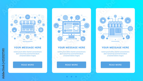 Vertical banners flat thin line icons vector illustration.
