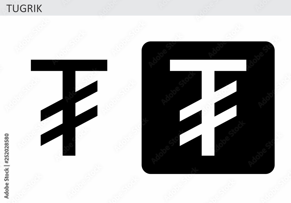 Obraz premium Mongolian tugrik currency symbol