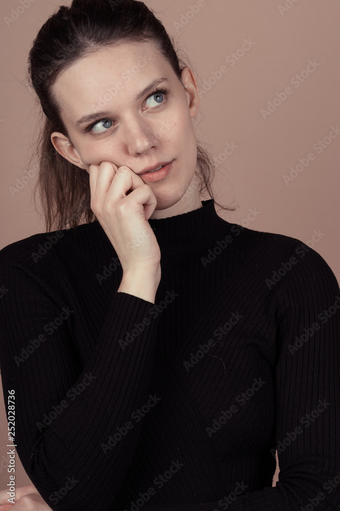 Girl with emotions sad anger mad scream Girl with emotions sad anger mad scream