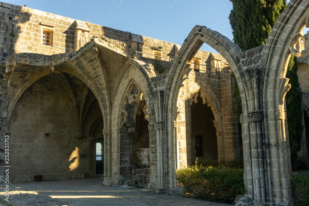 Kyrenia/Cyprus - February 2019: Bellapais Abbey in Northern Cyprus.