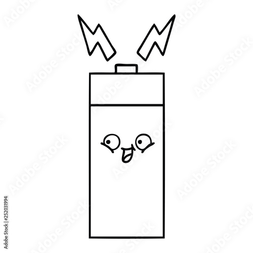 line drawing cartoon battery