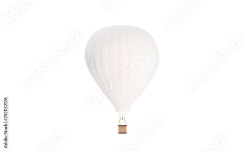 Photography Blank white balloon with hot air mockup, isolated, 3d rendering
