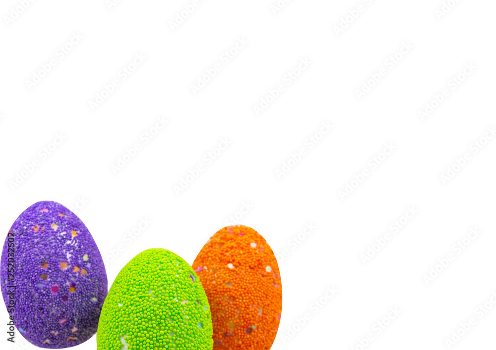 Obraz premium colorful easter eggs on white background