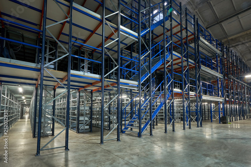 Interior of empty warehouse photo