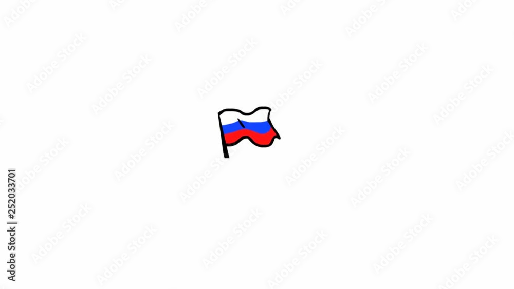 Cartoon animation of flag of Russiawaving in the wind (seamless loop animation) Cartoon animation of flag of Russiawaving in the wind (seamless loop animation)