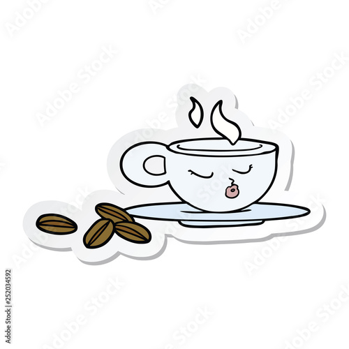 sticker of a cartoon espresso mug