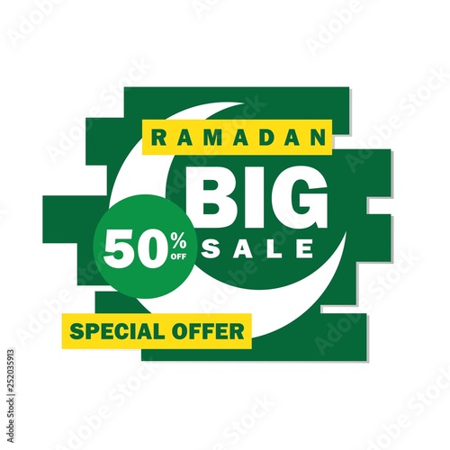 Ramadan sale banner,discount and best offer tag, label or sticker set on occasion of Ramadan Kareem and Eid