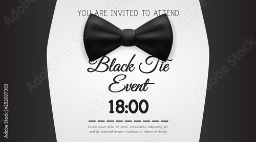 Business Card Elegant Black Tie Event Invitation Template