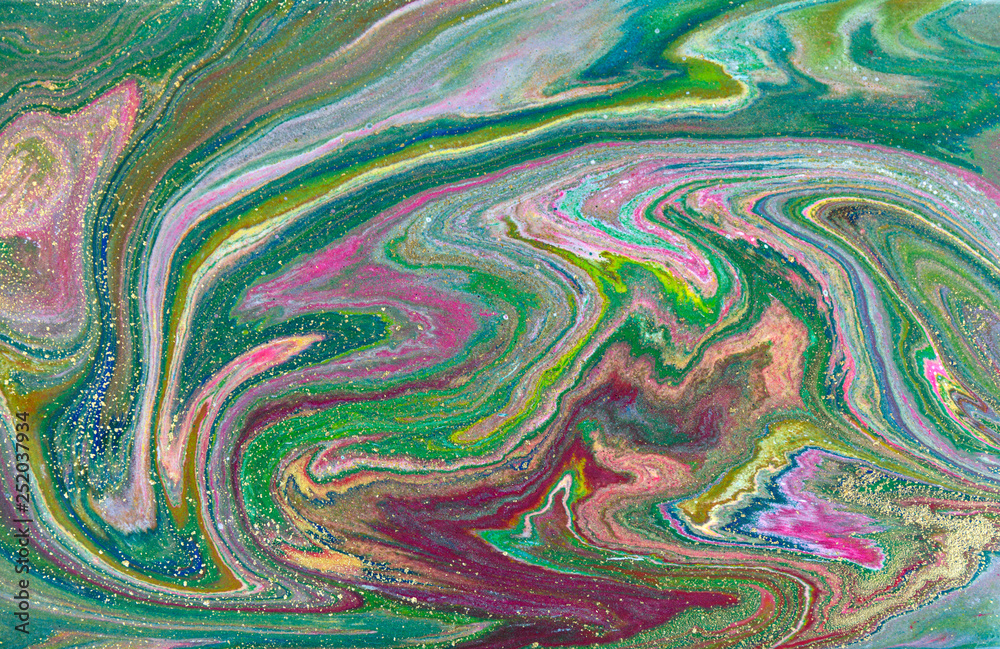 Multicolored gold marbling pattern. Golden marble liquid texture. Multicolored gold marbling pattern. Golden marble liquid texture.
