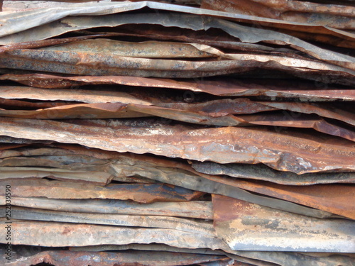 A stack of rusty zinc