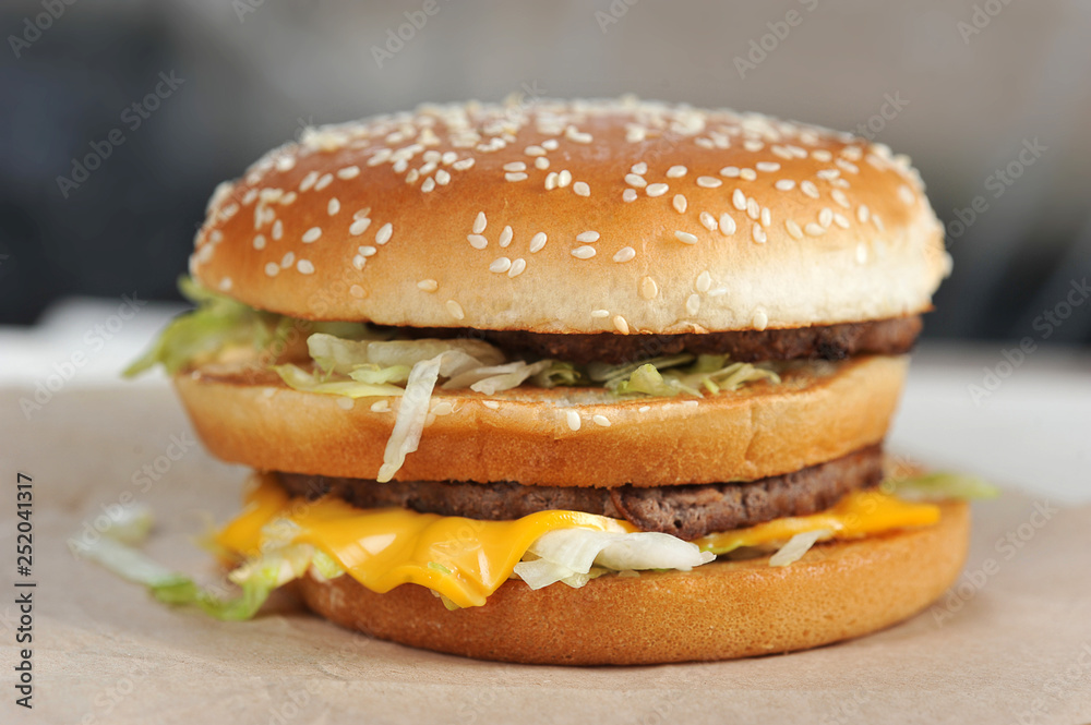 Big burger close-up Big burger close-up
