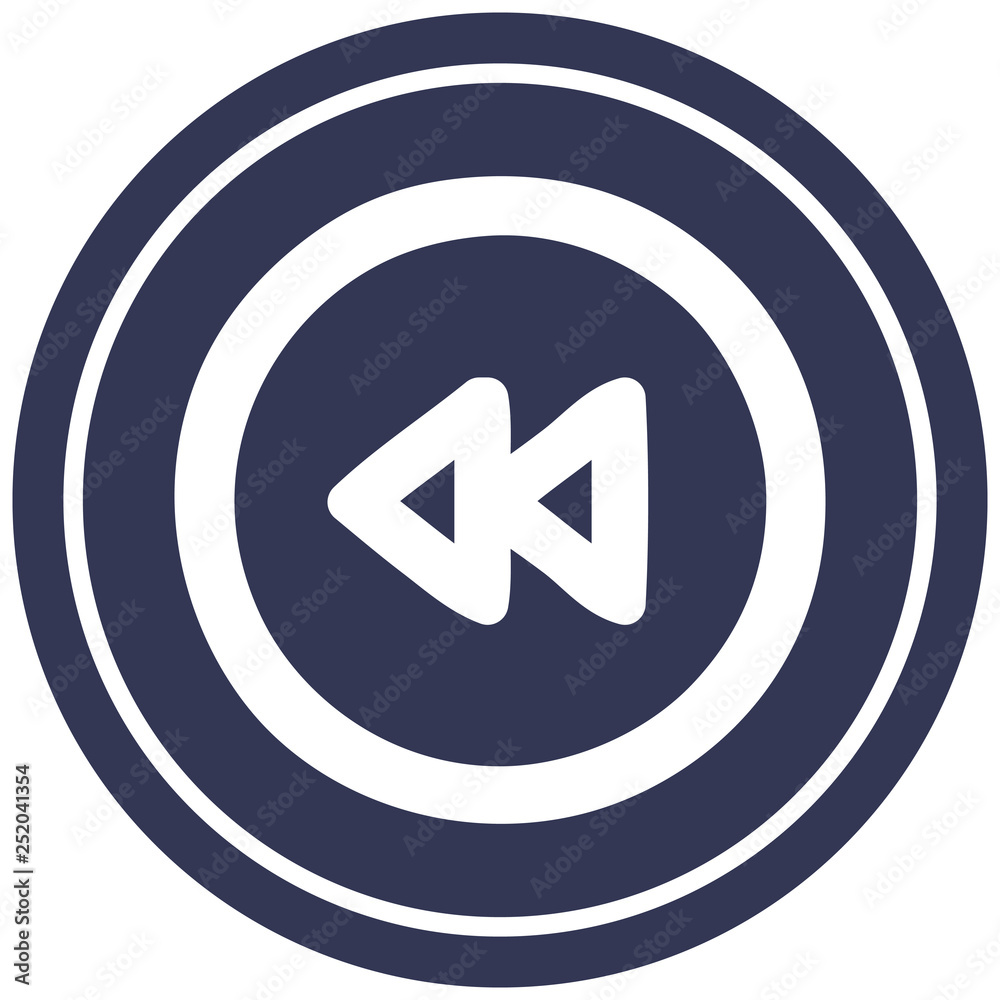 rewind button circular icon