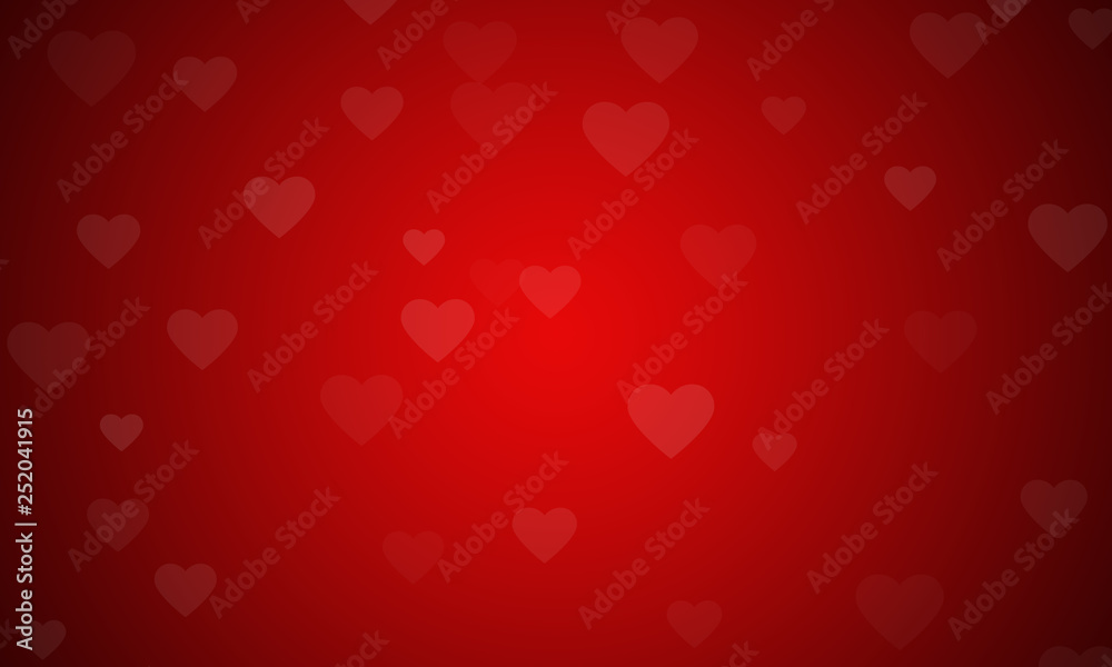 Red heart shape bokeh background