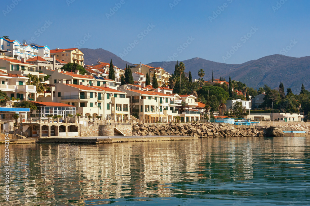 View of Herceg Novi town on sunny winter day. Montenegro