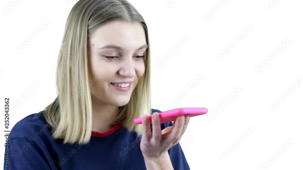 Smiling woman talking on the phone isolated on white background Smiling woman talking on the phone isolated on white background