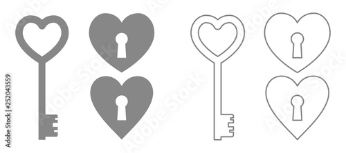 key heart shape icon