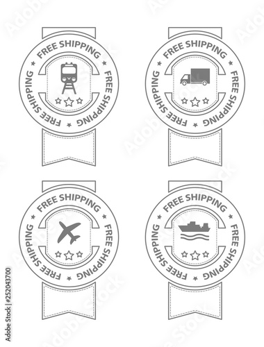 lables free shipping stamp icon